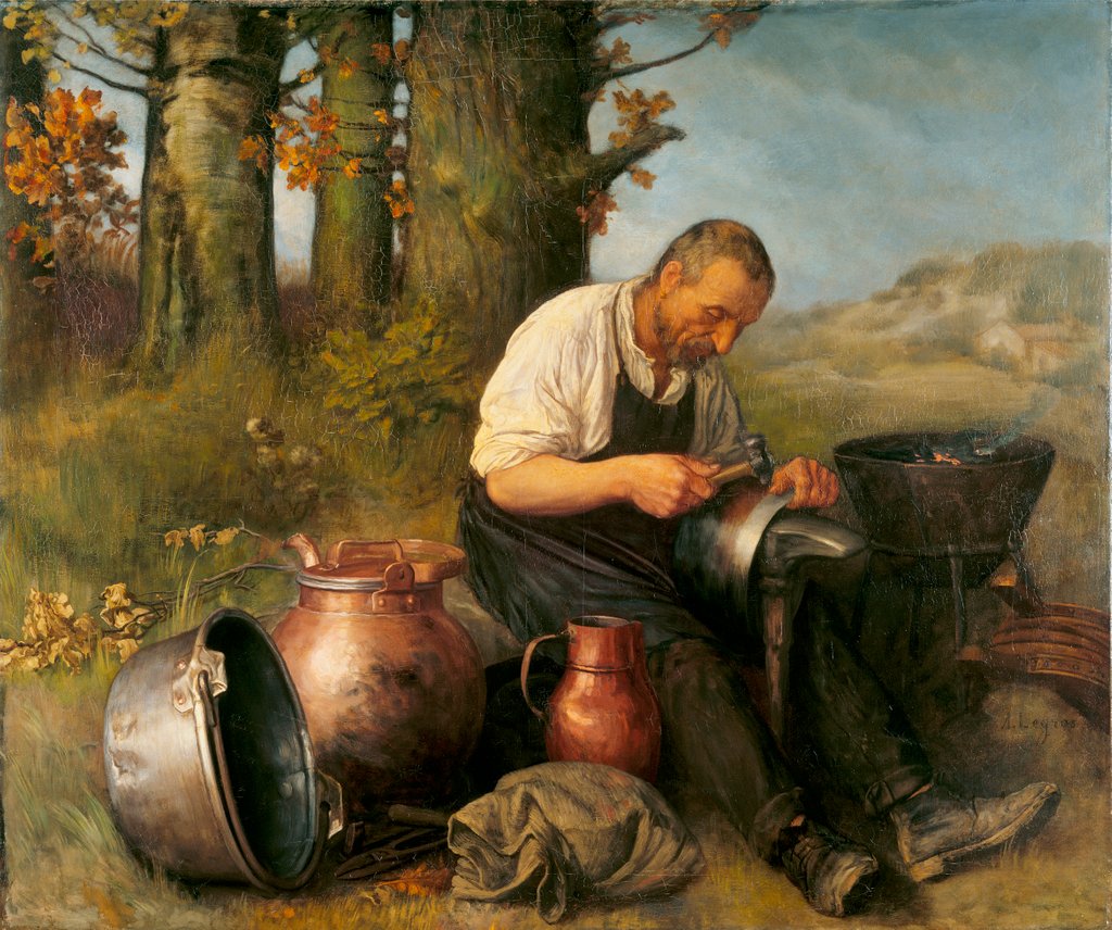 Detail of The Tinker by Alphonse Legros