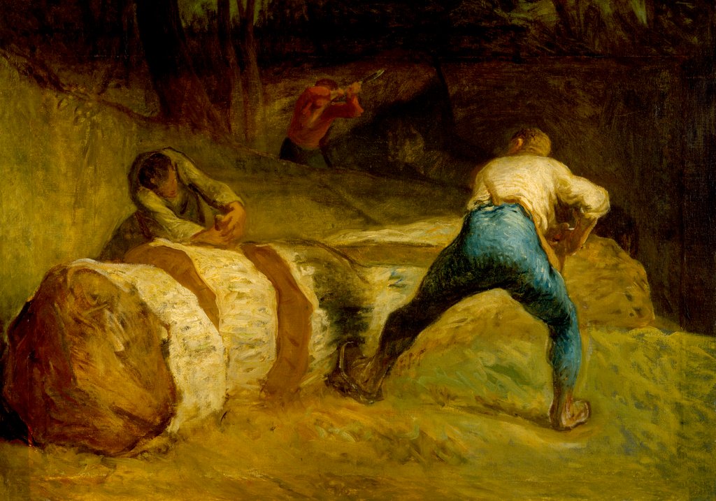 Detail of The Wood Sawyers by Jean-Francois Millet
