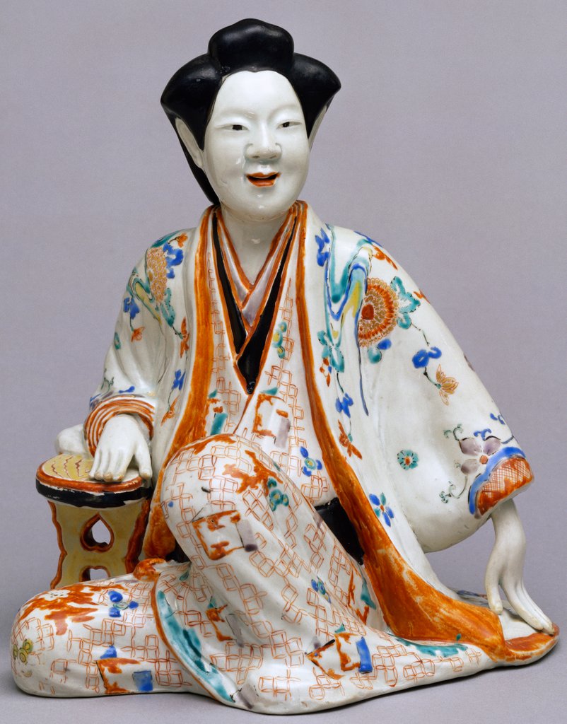 Detail of Figure of a Seated Courtesan. Arita, Japan, 19th century by Unknown