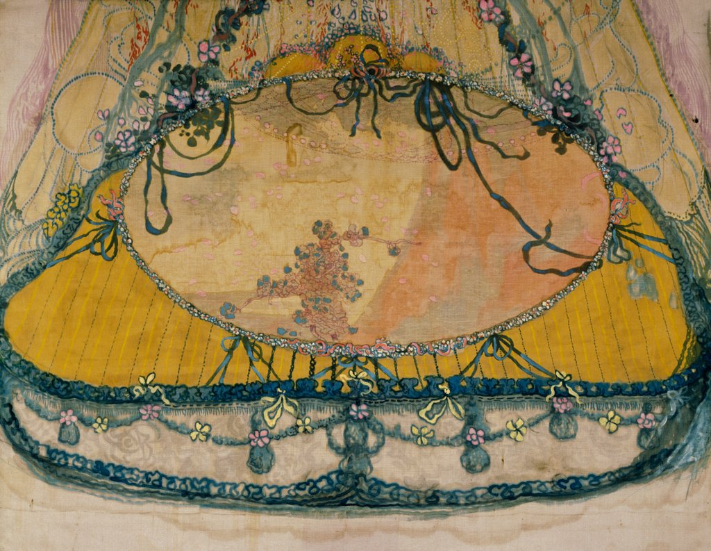 Detail of Design for a Dress with Train, detail by Charles Condor
