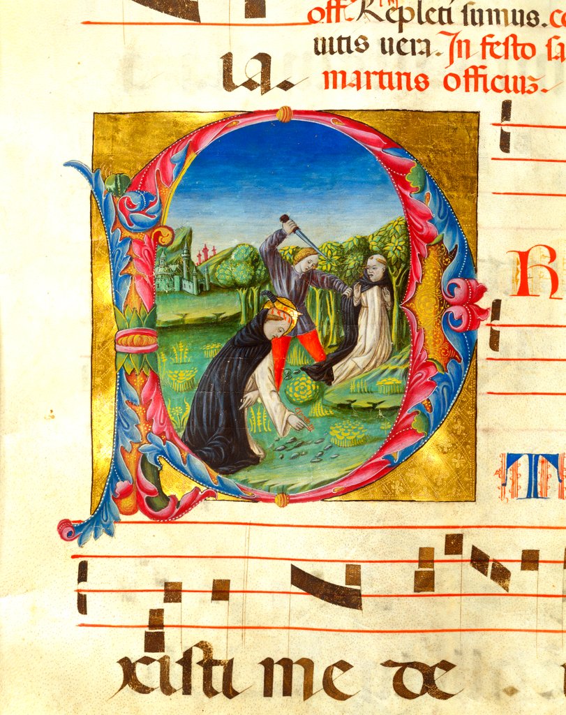 Detail of Initial letter P, depicting The Martyrdom of St Peter by Anonymous