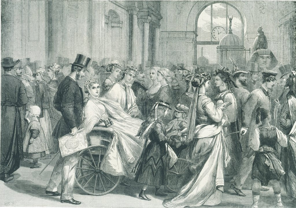Detail of An English family at the Paris Exhibitio by Anonymous