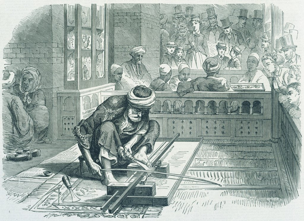 Detail of An Egyptian turner at work in the Paris Exhibitio by Anonymous