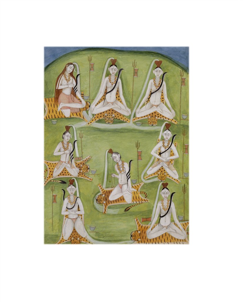 Detail of Shiva in eight yogic postures. Murshidabad, India, late 18th century by Unknown