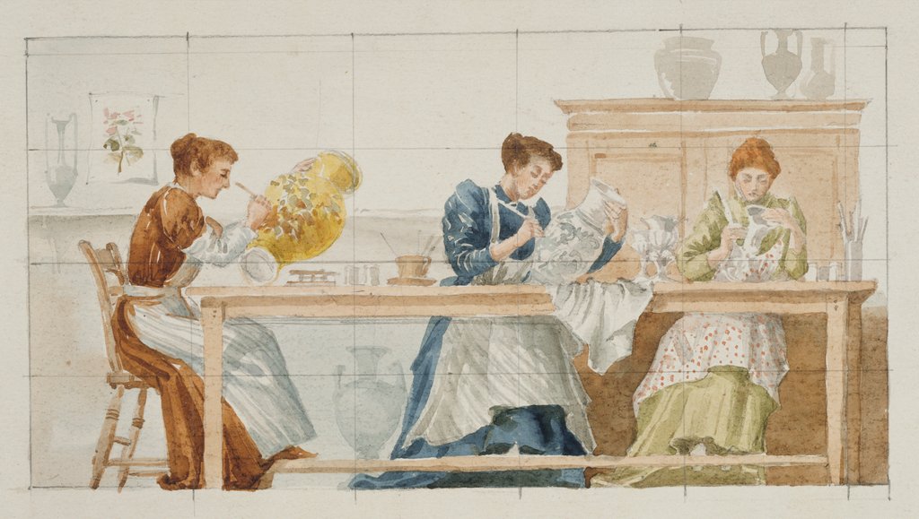 Detail of Painting vases by William Rowe