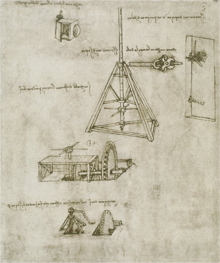 Detail of Codice Atlantico II by Leonardo da Vinci