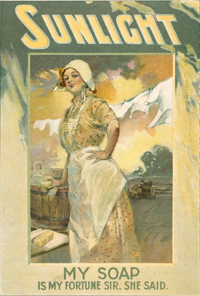 Detail of My Soap is My Fortune Sir, she said, advertisement for Sunlight Soap by Unknown