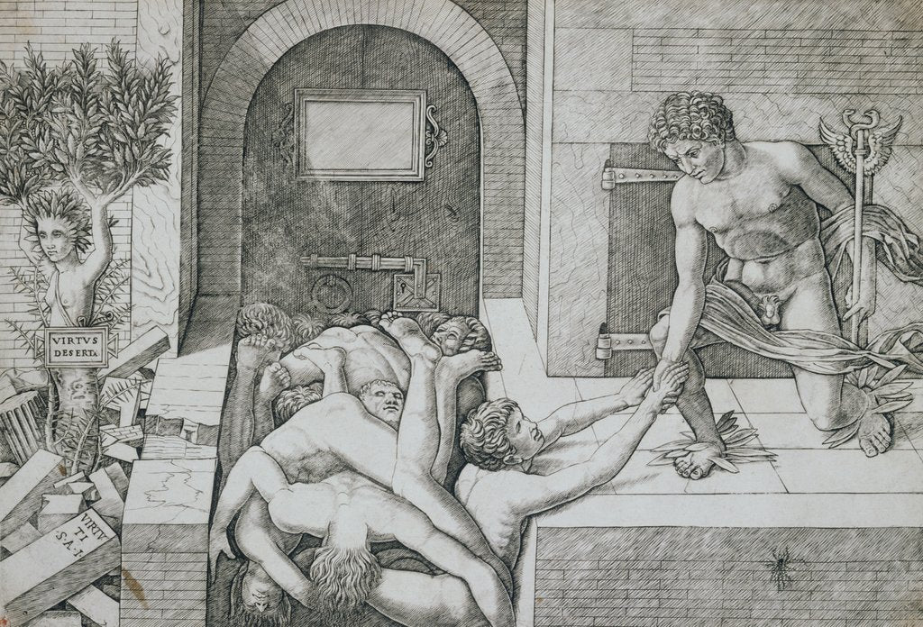 Detail of Allegory of the Rescue of Humanity-Virtus Deserta by Giovanni Antonio da Brescia & Andrea Mantegna