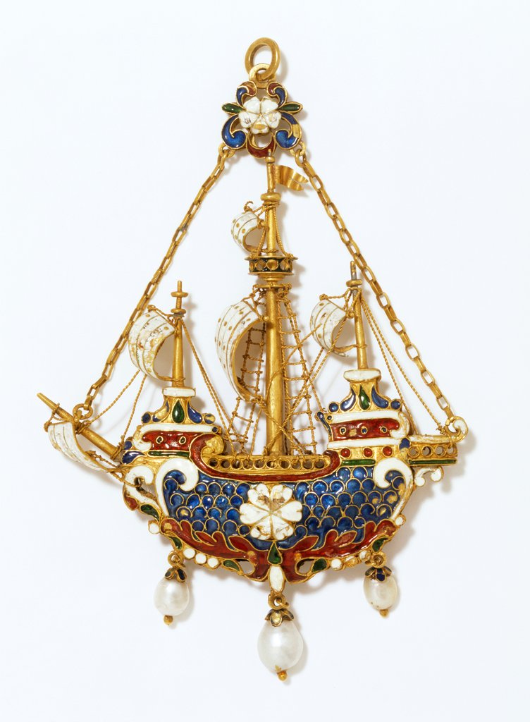 Detail of Three-masted ship pendant by Vasters