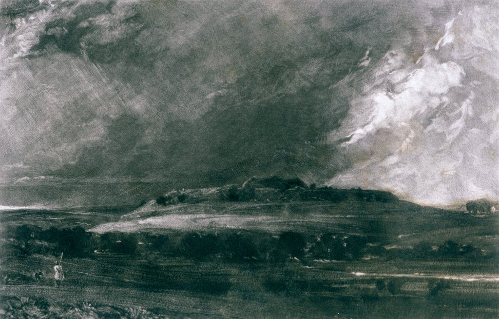 Detail of Old Sarum by David Lucas after John Constable
