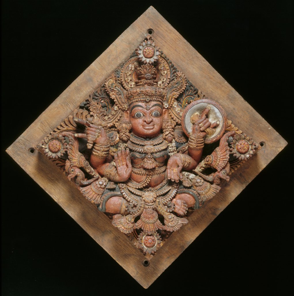 Detail of Shiva depicted on a ceiling panel by Unknown