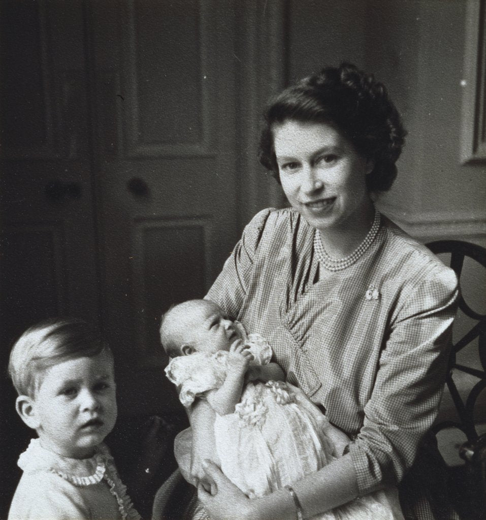 Detail of Princess Elizabeth with Princess Anne and Prince Charles by Cecil Beaton
