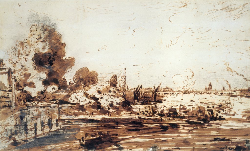 Detail of Sketch for The Opening of Waterloo Bridge by John Constable