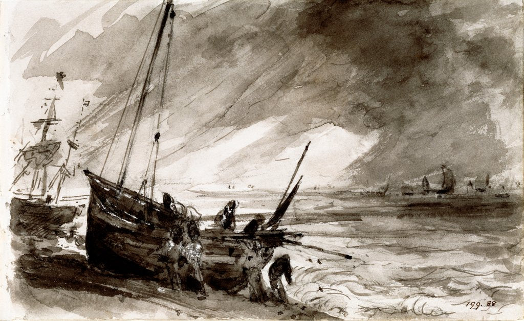 Detail of A Coast Scene at Brighton by John Constable