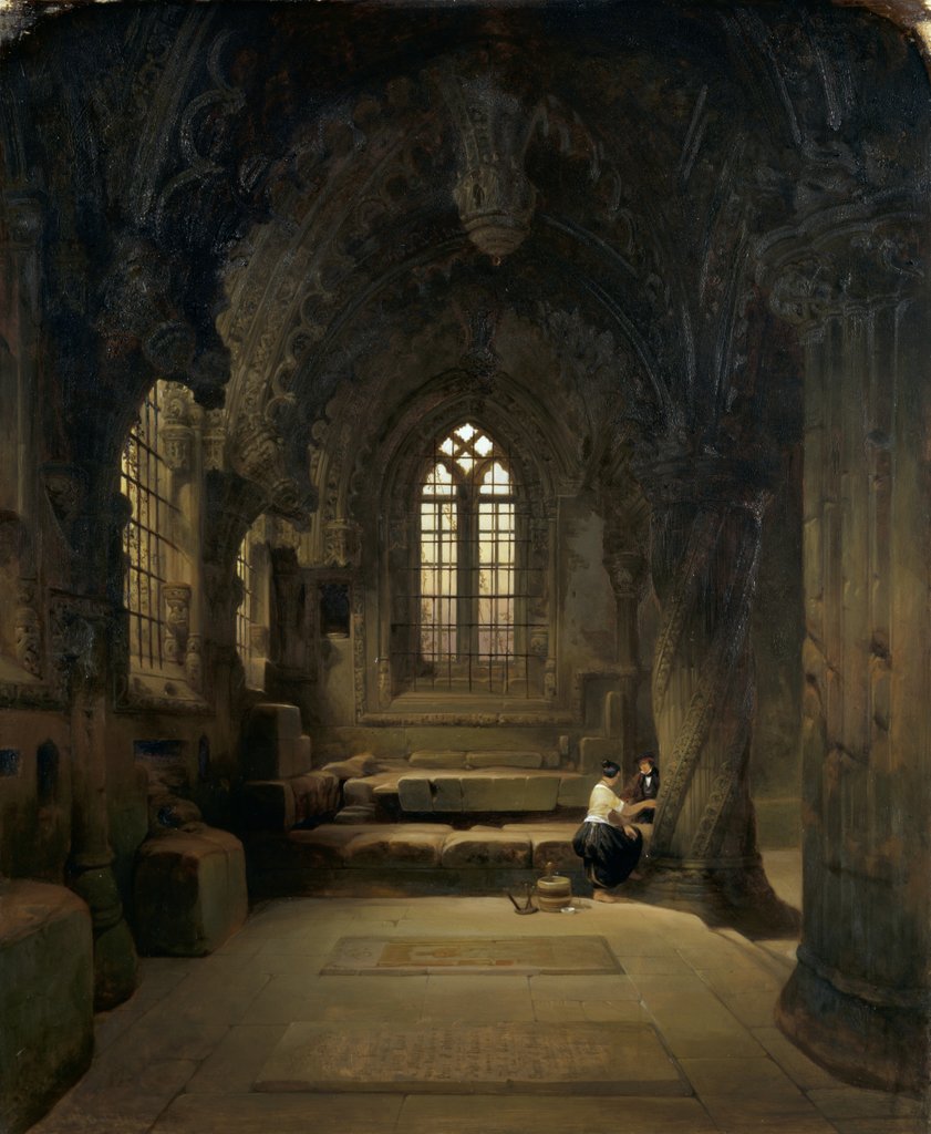 Detail of Entrance to The Crypt of Rosslyn Chapel by David Roberts
