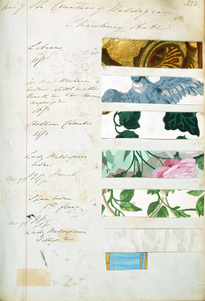 Detail of Samples of wallpaper ordered by Countess of Waldegrave of Strawberry Hill by Unknown