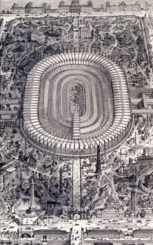 Detail of View of Paris Exhibition Hall by Eugene Rimmel