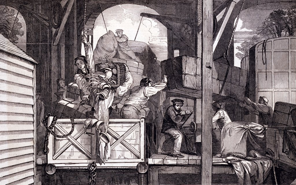Detail of Trans-shipment of goods from the broad gauge to the narrow gauge by Anonymous