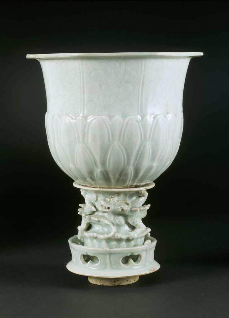 Detail of Lotus Vase & Dragon Pedestal by Unknown