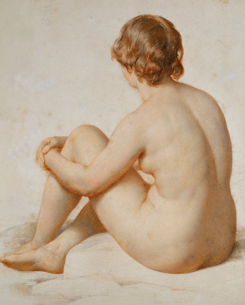 Detail of Academic Study of A Female Nude by William Mulready