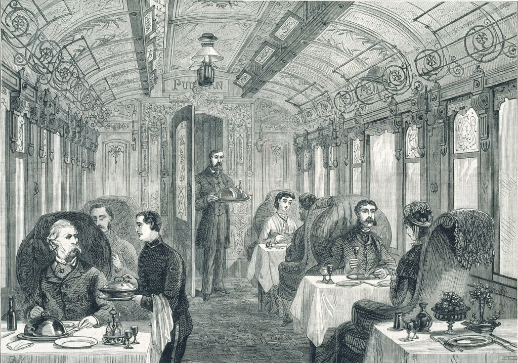 Detail of A diningcar on the great Northern Railway by Anonymous