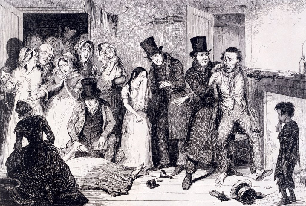 Detail of The Husband kills the wife by George Cruikshank