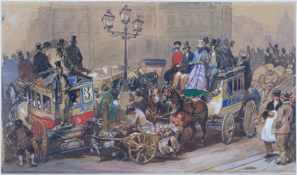 Detail of Ludgate Circus by Eugene Louis Lami