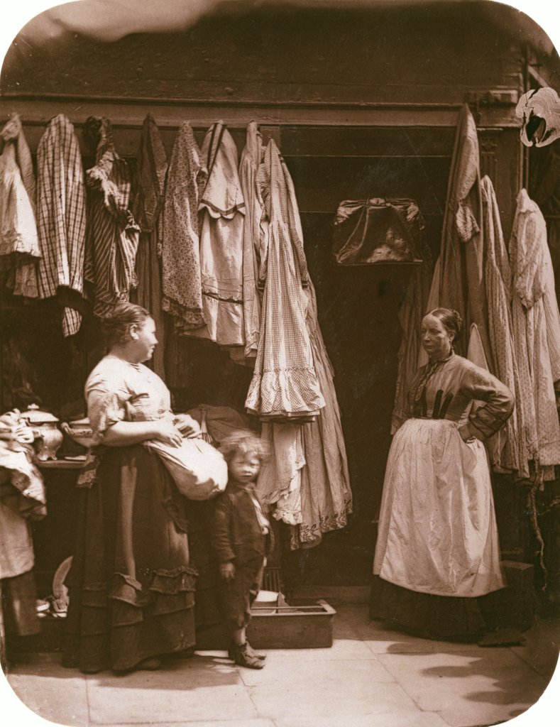 Detail of An Old Clothes Shop, Seven Dials by John Thomson