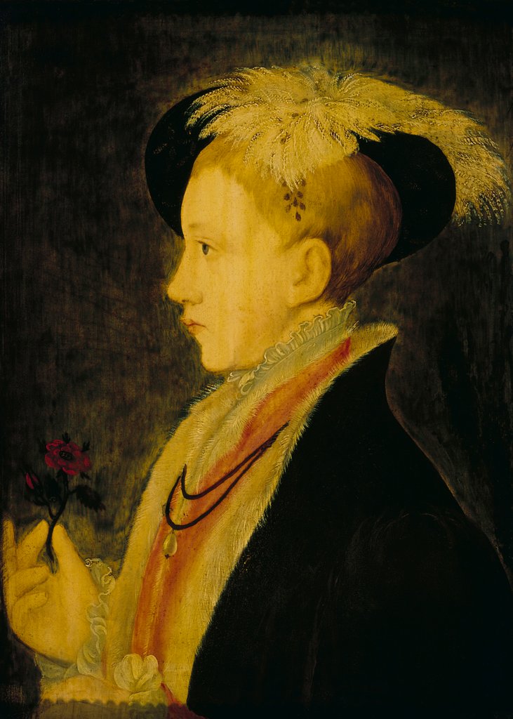 Detail of King Edward VI as a child by William Scrots