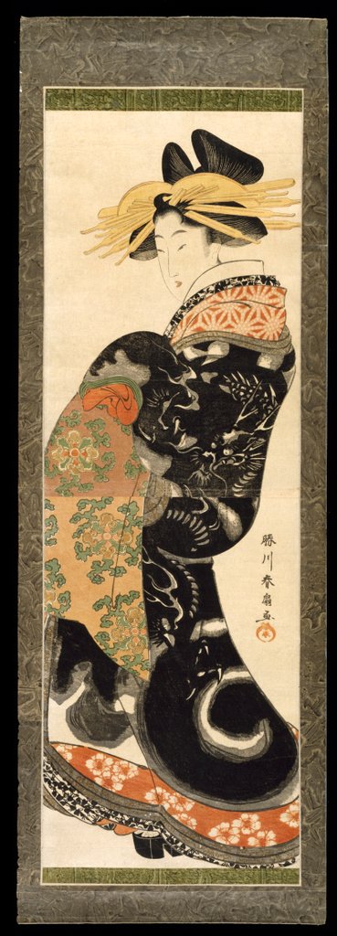 Detail of A Courtesan by Katsukawa Shunsen