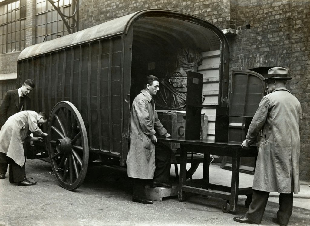 Detail of Packers loading a Museum Box Van by Anonymous