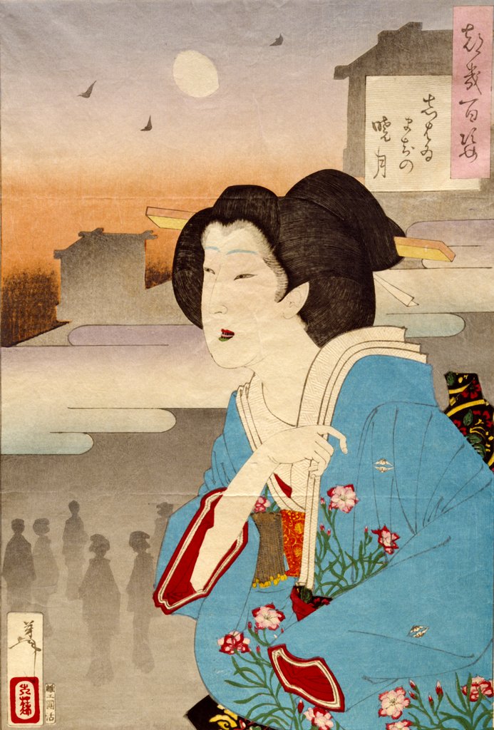 Detail of The Moon in Early Morning by Tsukioka Yoshitoshi