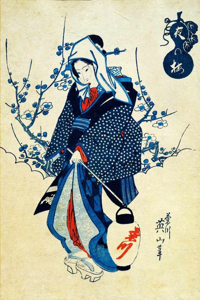 Detail of Evening Plum Blossom by Keisai Eisen