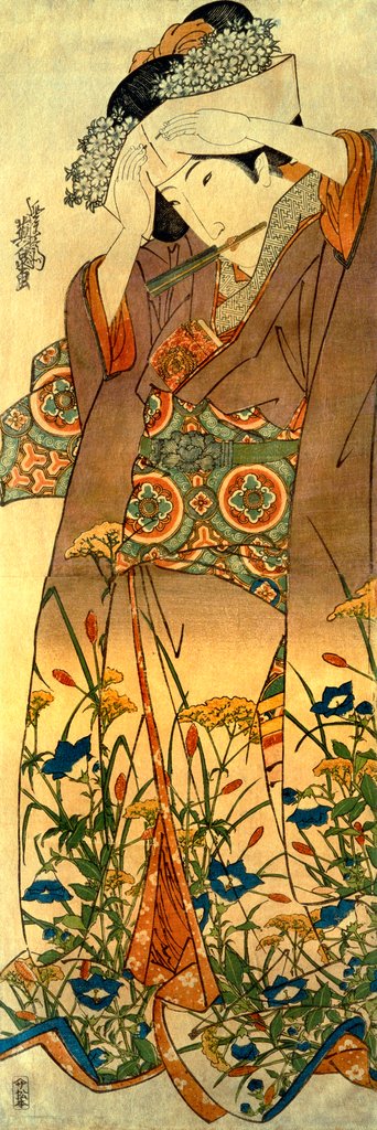Detail of Girl at her Toilet by Tachibana Minko