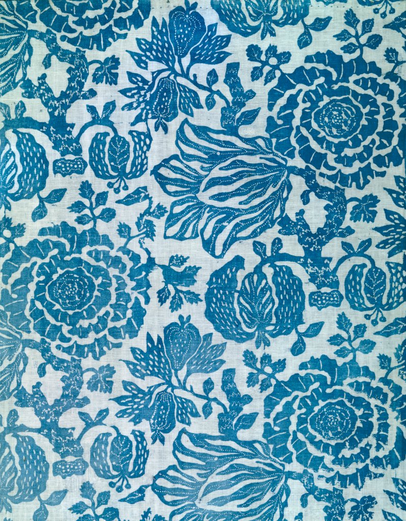 Detail of Panel of resist-dyed cotton by Unknown