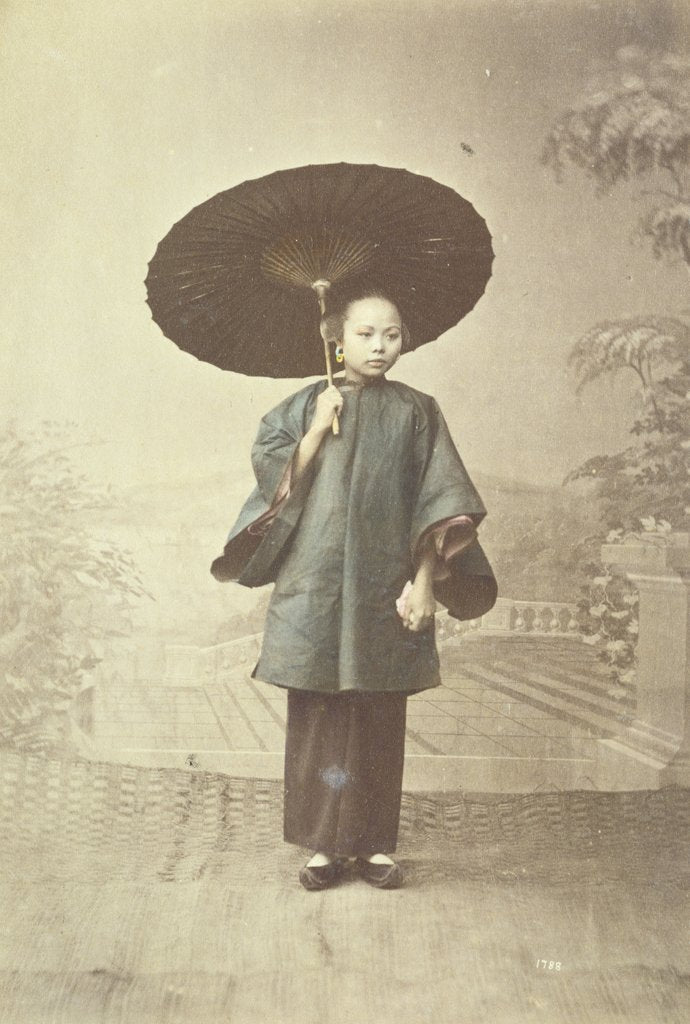 Detail of Young girl with sunshade by Unknown
