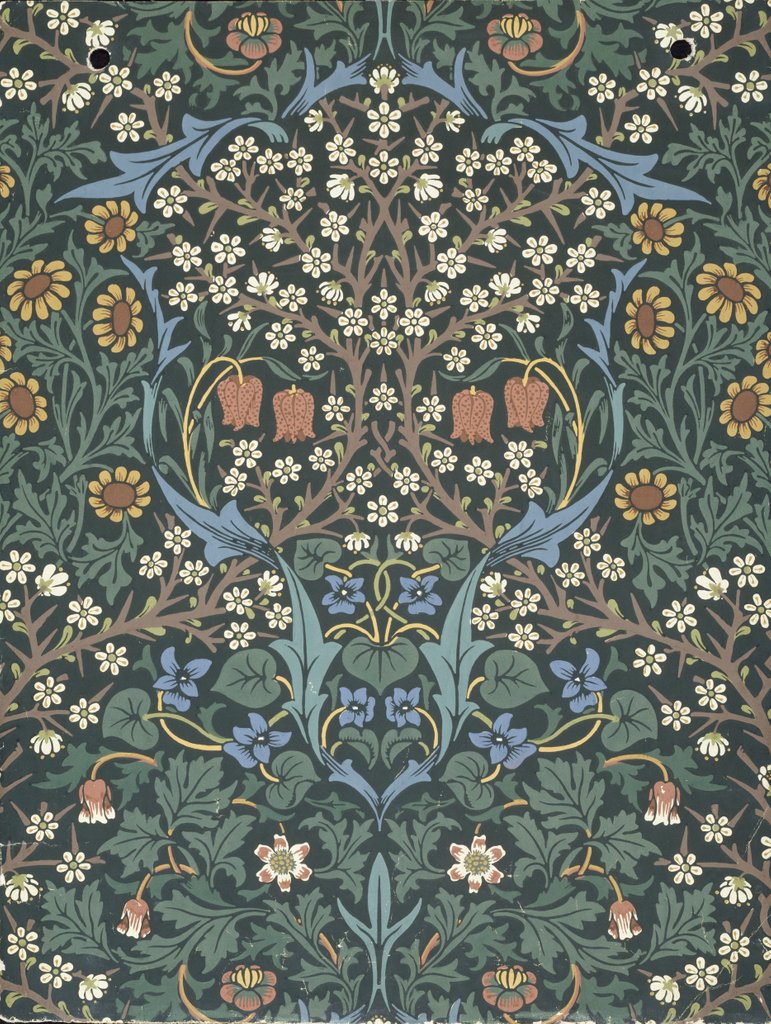 Detail of Blackthorn wallpaper by John Henry Dearle