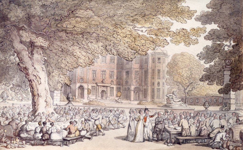 Detail of A Party in the Grounds of Ham House by Thomas Rowlandson