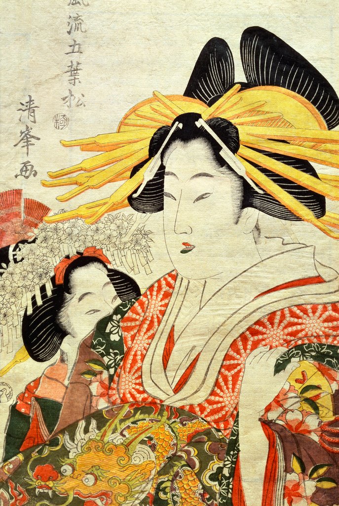Detail of The Doll's Festival by Torii Kiyomine