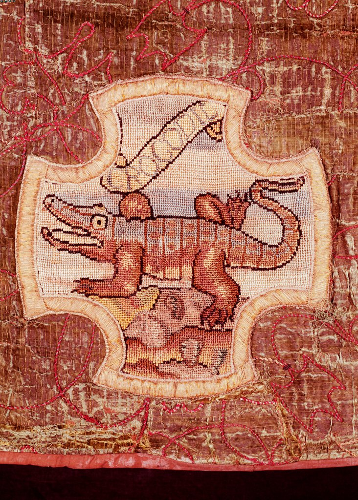 Detail of Crocodile, from the Oxburgh Hanging by Mary Queen of Scots