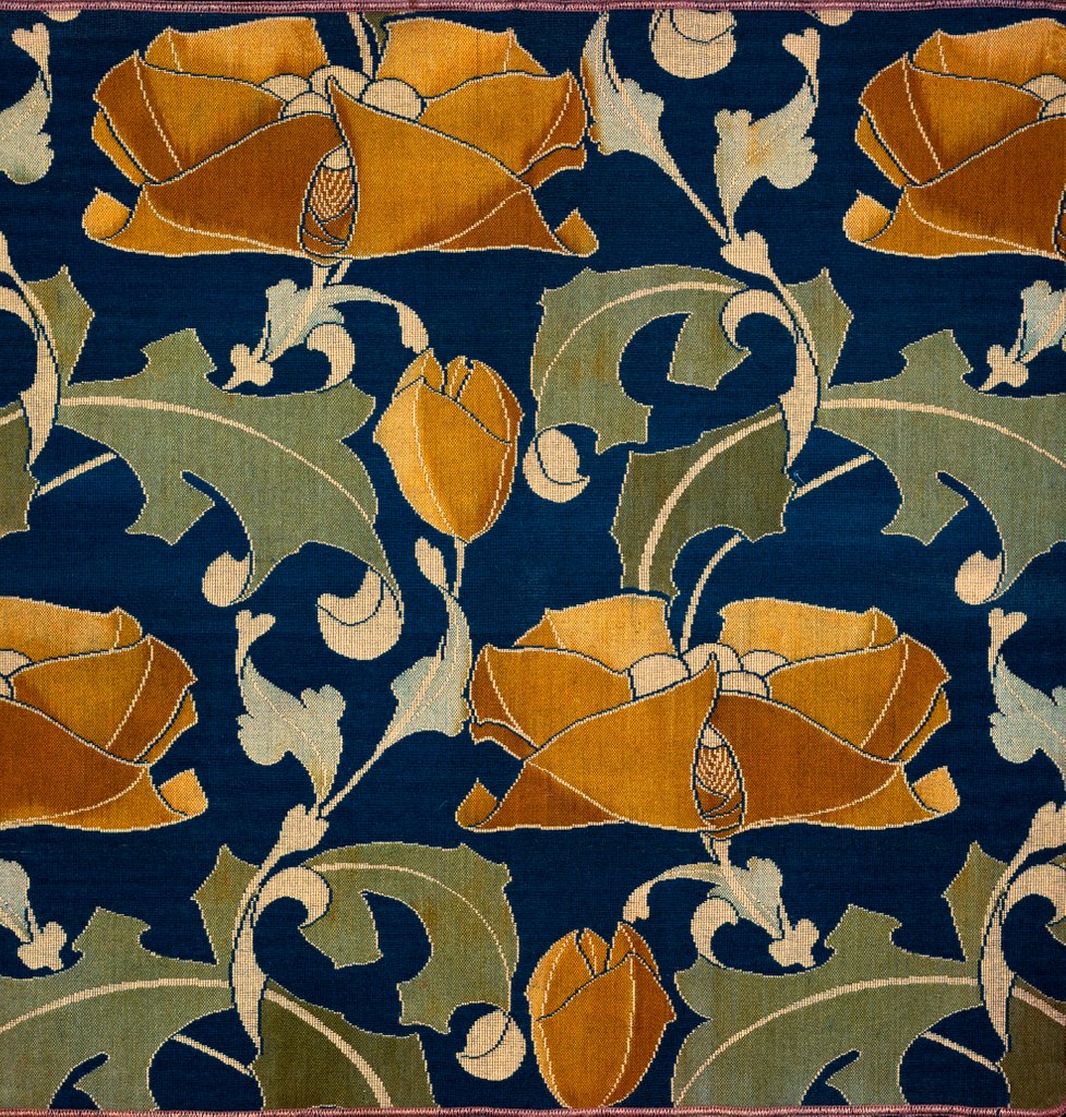 Detail of Furnishing fabric with floral pattern by A.H. Lee & Sons