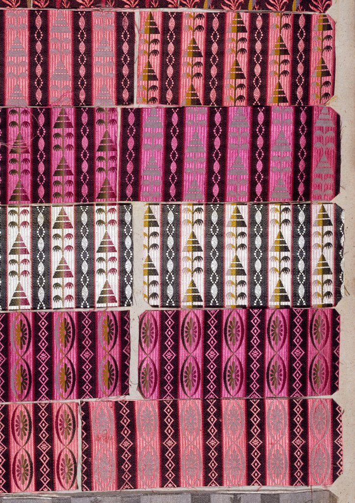 Detail of Sample from woven silk pattern book by Anonymous