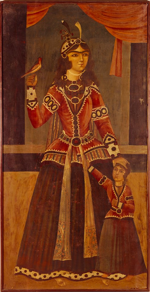 Detail of Lady and Child. Iran, Qajar dynasty, early 19th century by Unknown