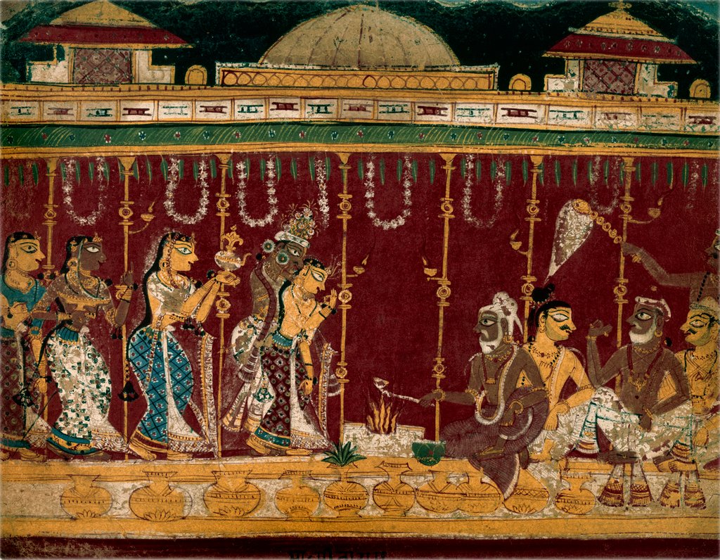 Detail of Marriage of Krishna's Parents. India, 1525 by Unknown