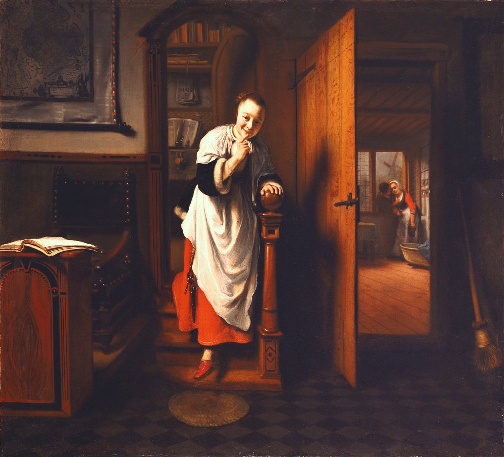 Detail of The Eavesdropper by Nicolaes Maes