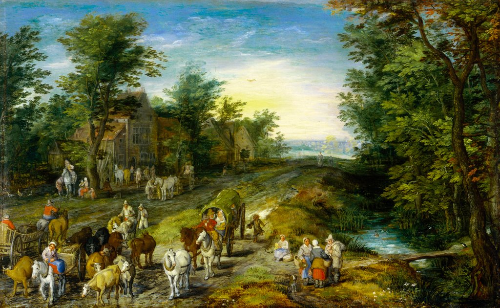 Detail of Road Scene with Figures by Jan Brueghel(the Elder)