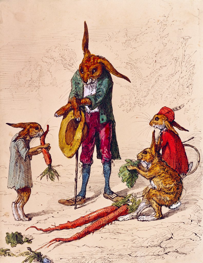 Detail of Grace Before Meat, an illustration by Ernest Griset. England, 19th century by Ernest Griset