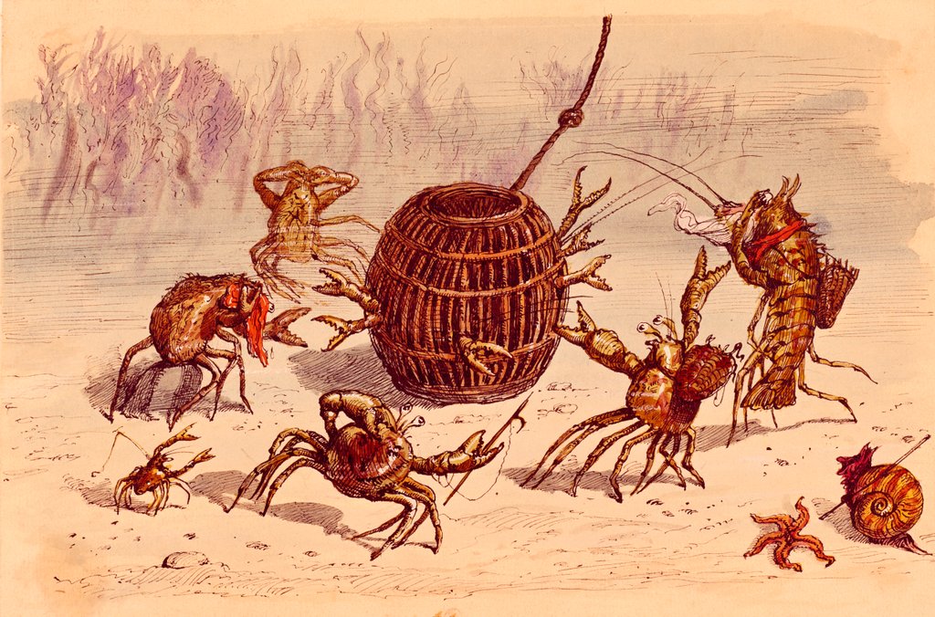 Detail of The Crab Pot by Ernest Griset