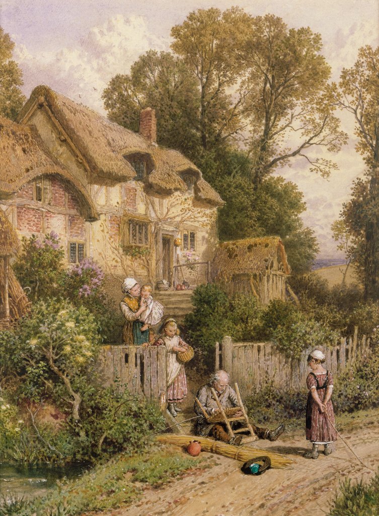 Detail of The Chair Mender by Myles Birket Foster