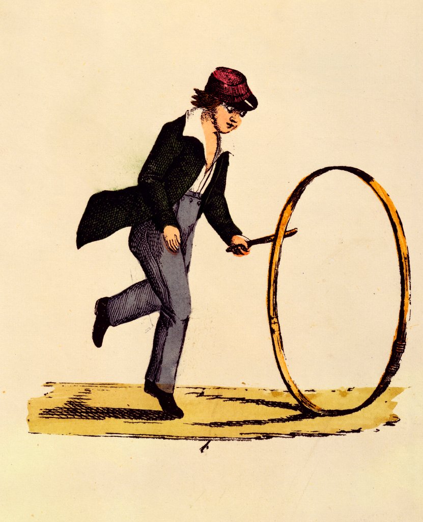 Detail of Detail of a boy with a hoop, from The Instructure Picture Book. England, 1857 by Unknown